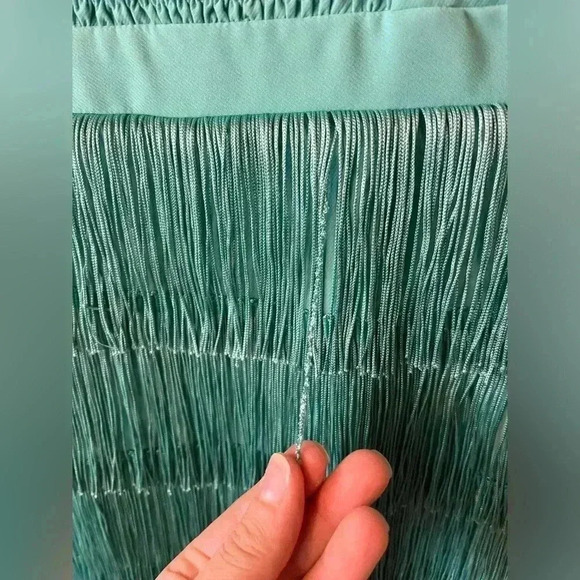 Lavish Alice Underwired Fringe Midi Dress in Aqua Women’s Size 2 NWOT - Picture 11 of 16